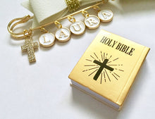 Load image into Gallery viewer, Mini Bible Book Baby Blessing Custom Brooch Pin / Baptism Gift