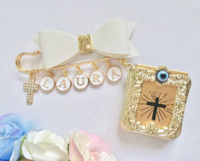 Load image into Gallery viewer, Mini Bible Book Baby Blessing Custom Brooch Pin / Baptism Gift